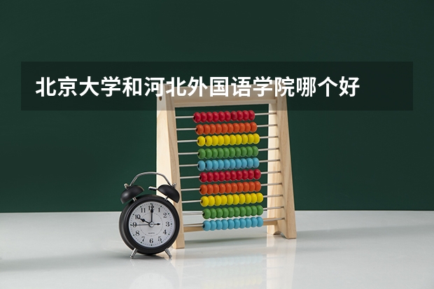 北京大学和河北外国语学院哪个好