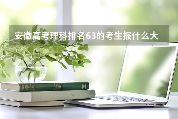 安徽高考理科排名63的考生报什么大学