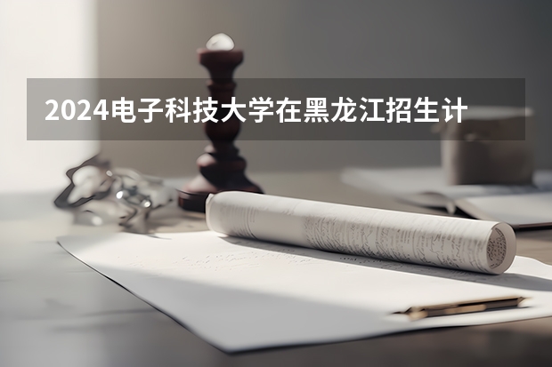 2024电子科技大学在黑龙江招生计划一览表