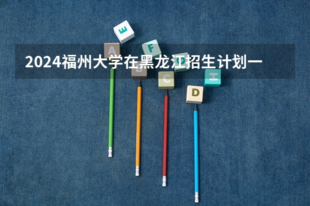 2024福州大学在黑龙江招生计划一览表