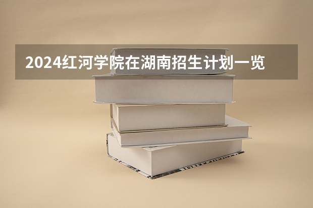 2024红河学院在湖南招生计划一览表