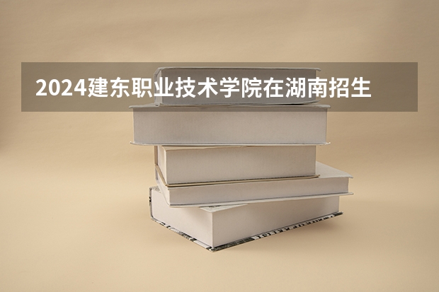 2024建东职业技术学院在湖南招生计划一览表