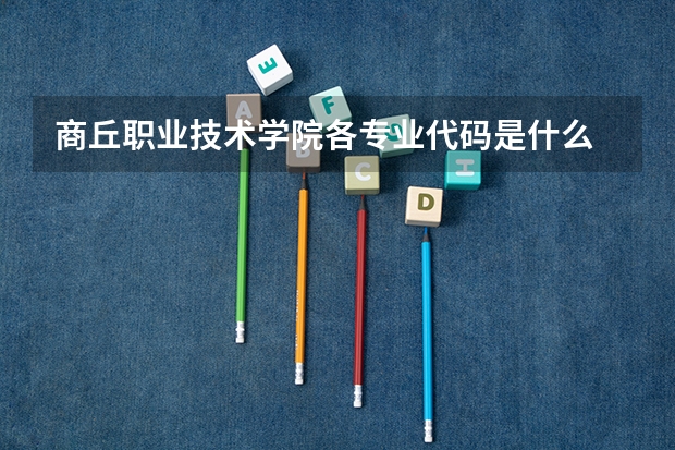 商丘职业技术学院各专业代码是什么