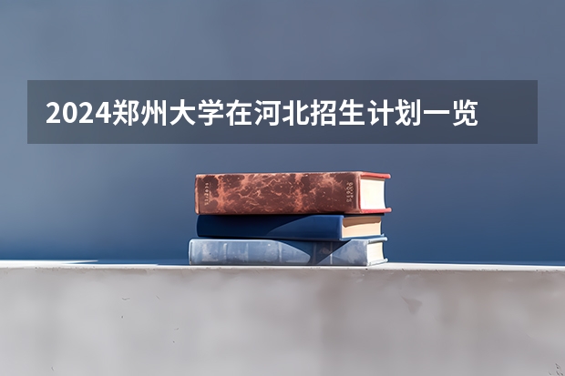 2024郑州大学在河北招生计划一览表