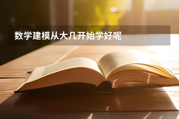数学建模从大几开始学好呢
