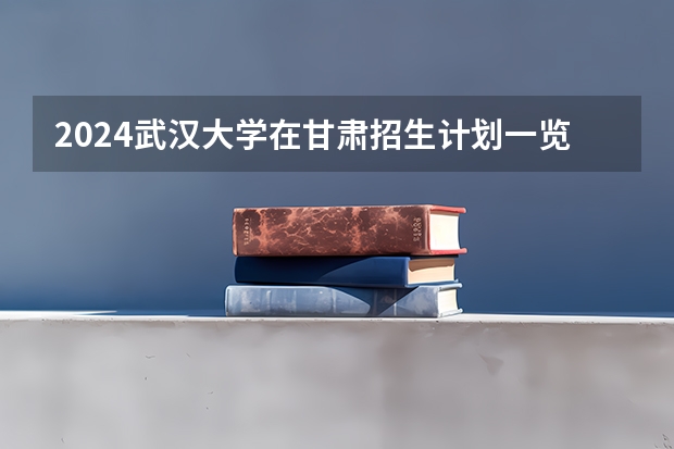 2024武汉大学在甘肃招生计划一览表