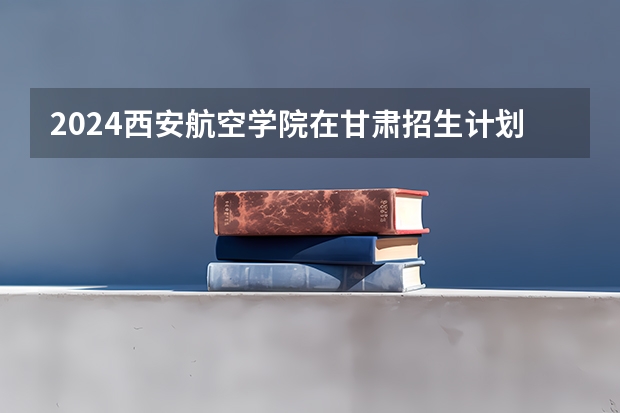 2024西安航空学院在甘肃招生计划一览表