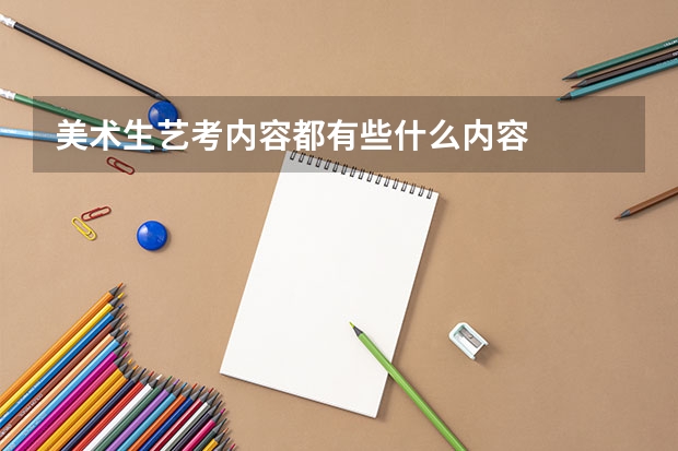 美术生艺考内容都有些什么内容